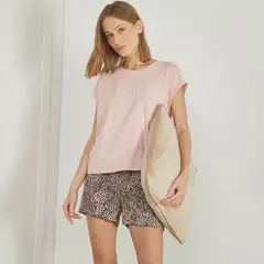 BLU - Camiseta de pijama Mujer Corto Manga corta
