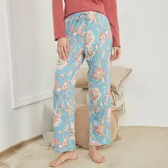 BLU - Pantalón de pijama Mujer Largo de Viscosa