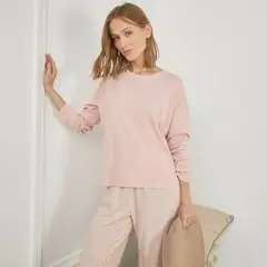 BLU - Camiseta de pijama Mujer Corto Manga larga