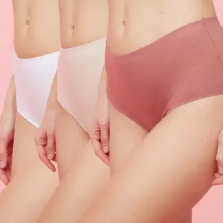 BLU - Calzón tiro alto Pack de 3 Invisible Mujer