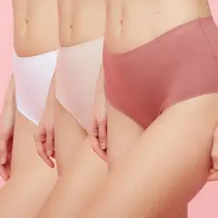 BLU - Calzón tiro alto Pack de 3 Invisible Mujer