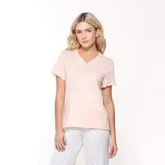 SYBILLA - Pijama completa con pantalón Mujer Largo Manga corta de Algodón