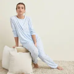 SYBILLA - Pijama completa con pantalón para Mujer Manga larga