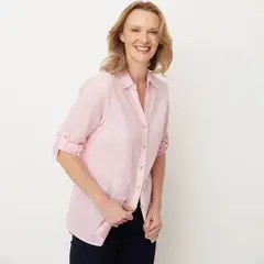 NEWPORT - Camisa Mujer de Rayas Manga 3/4 de Algodón