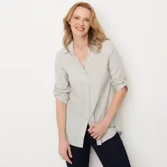 NEWPORT - Camisa Mujer de Rayas Manga 3/4 de Algodón