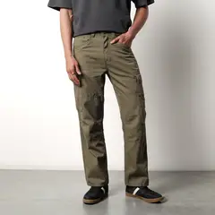 DENIMLAB - Pantalón cargo Hombre Baggy de Algodón