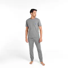 BENETTON - Pijama Hombre Corto Manga corta con Logo de Algodón