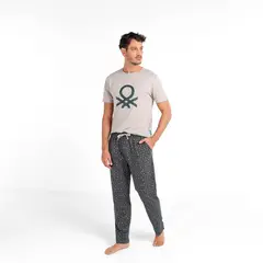 BENETTON - Pijama Hombre Corto Manga corta de Algodón