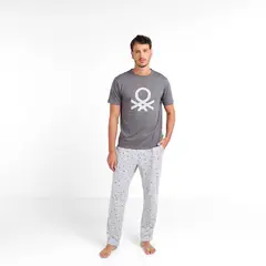 BENETTON - Pijama Hombre Corto Manga corta de Algodón