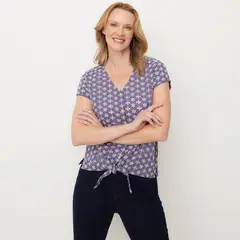 NEWPORT - Camiseta Mujer con Bordado Manga corta de Algodón