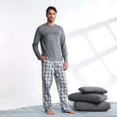 BENETTON - Pijama Hombre Largo Manga larga