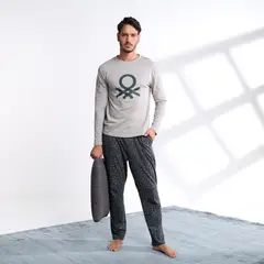 BENETTON - Pijama Hombre Largo Manga larga