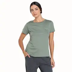 BLU - Camiseta de pijama Mujer Largo Manga corta de Algodón