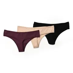 BLU - Calzón bikini Pack de 3 de Algodón Mujer