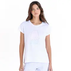 SYBILLA - Camiseta de pijama Mujer Corto Manga corta de Algodón