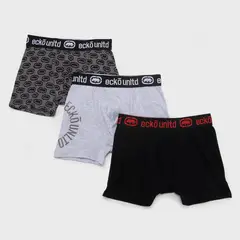 ECKO - Boxer Niño Pack de 3 unidades Cintura elásticada de Algodón