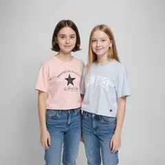 ELV - Camiseta para Niña Pack de 2 unidades con Estampado Manga corta de Algodón