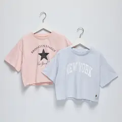 ELV - Camiseta para Niña Pack de 2 unidades con Estampado Manga corta de Algodón