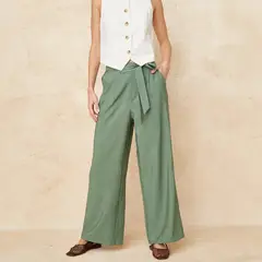 BASEMENT - Pantalón Palazzo Mujer Tiro medio