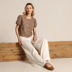 UNIVERSITY CLUB - Jean Wide leg Mujer Tiro bajo