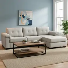 MICA - Sofá en L 4 puestos Rafa 270 x 160 x 85 cm