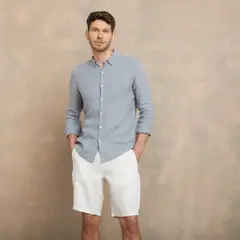 WOLF & HANK - Camisa Hombre Manga larga Slim de Lino WOLF&HANK