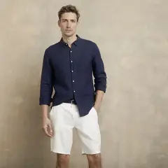 WOLF & HANK - Camisa Hombre Manga larga Slim de Lino WOLF&HANK