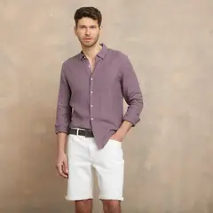 WOLF & HANK - Camisa Hombre Manga larga Slim de Lino WOLF&HANK