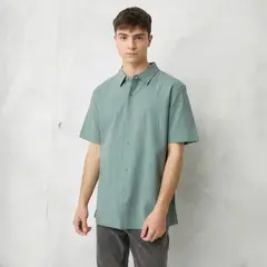 BEARCLIFF - Camisa Hombre Manga corta Recta de Algodón