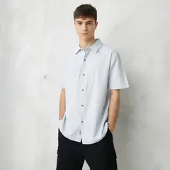 BEARCLIFF - Camisa Hombre Manga corta Recta de Algodón
