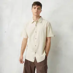BEARCLIFF - Camisa Hombre Manga corta Recta de Algodón