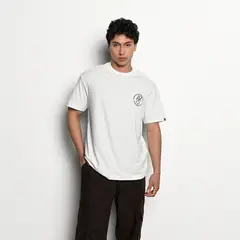 DENIMLAB - Camiseta Hombre Manga corta con Estampado Oversized fit de Algodón