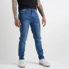 DENIMLAB - Jean 5 Bolsillos Hombre Skinny de Algodón Largo 32
