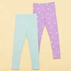 YAMP - Leggings Para Niña Pack de 2 unidades de Algodón