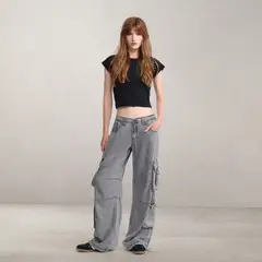 DENIMLAB - Jean Cargo Mujer Tiro bajo