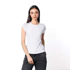 DENIMLAB - Camiseta Mujer con Taches Manga corta