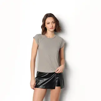 DENIMLAB - Camiseta Mujer con Taches Manga corta