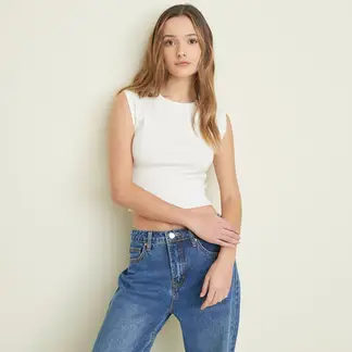 SYBILLA - Camiseta Mujer Tejido Sin mangas