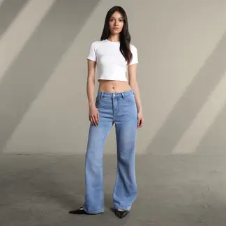 SYBILLA - Jean Baggy Mujer Tiro medio