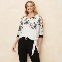 SOUTHLAND - Blusa Mujer con Flores Manga 3/4