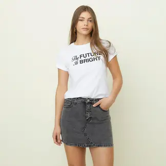 SYBILLA - Camiseta Mujer con Estampado Manga corta de Algodón