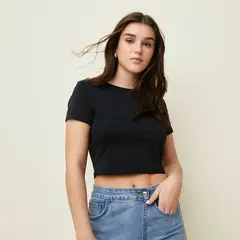 SYBILLA - Crop top Mujer Manga corta