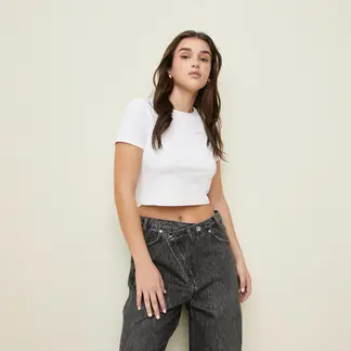 SYBILLA - Crop top Mujer Manga corta