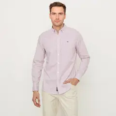 UNIVERSITY CLUB - Camisa Hombre de Cuadros Manga larga de Algodón