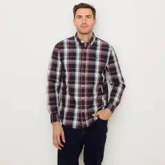 UNIVERSITY CLUB - Camisa Hombre de Cuadros Manga larga de Algodón