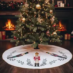 MICA - Pie de Árbol de Navidad Rojo 120 cm