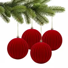 MICA - Bola de Navidad Roja: Set x4 10 cm