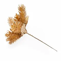 MICA - Adorno Navideño: Flor Dorada 20 cm