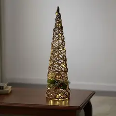 MICA - Adorno Árbol de Navidad: Pino Café 60 cm (No incluye baterias)