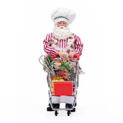 MICA - Figura Navideña: Papá Noel Carrito 28 cm